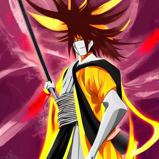 Image similar to digital art of lebron james bankai, detailed, colourful, beautiful, masterpiece, trending on artstation