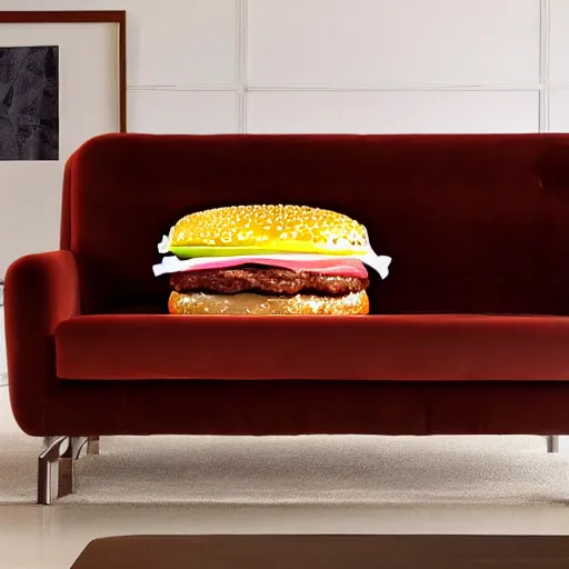 Image similar to an couch that looks like a burger