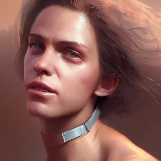 Image similar to a very beautiful woman with muscles, digital art, photorealistic, unreal engine, 8 k resolution, artstation, beautiful face, pretty face, very detailed eyes, by wlop, greg rutkowski, simon bosley