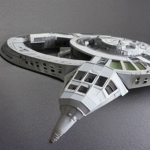 Image similar to deep space 9, scale model, made of diamond