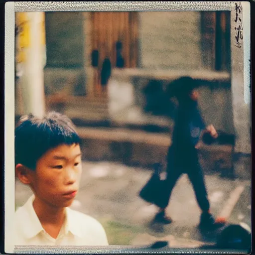 Image similar to The Taiping Rebellion, 90s polaroid, by Saul Leiter, Jamel Shabazz, Nan Goldin