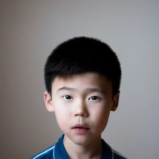 Image similar to a chinese boy, portrait photography, golden ratio, cinematography composition