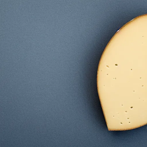 Image similar to an ultrarealistic render of a wedge of Swiss cheese, close up, textured, blank background, 4k