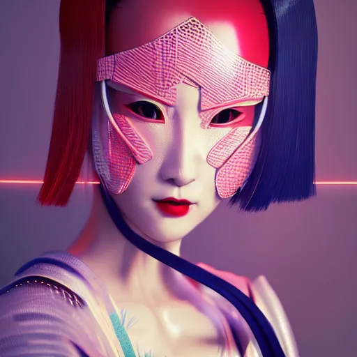 Prompt: cyberpunk japanese kimono inspired avant-garde art, deco fashion, highly detailed, photorealistic portrait, bright studio setting, studio lighting, crisp quality and light reflections, unreal engine 5 quality render