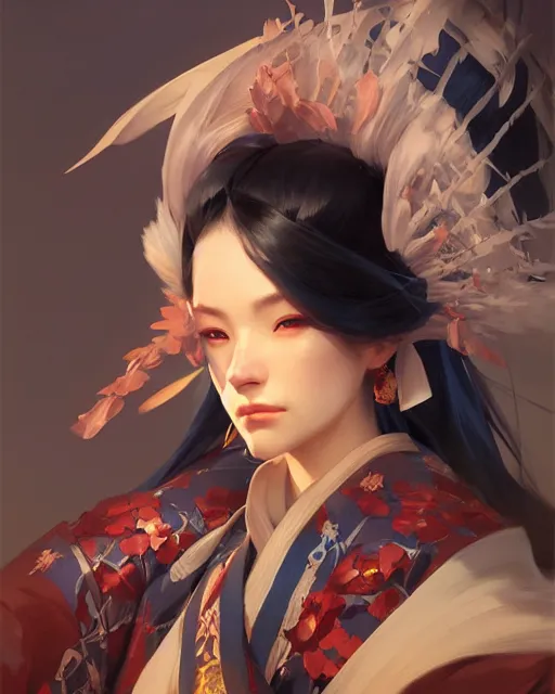 Image similar to onmyoji portrait, fine details. night setting. realistic shaded lighting poster by craig mullism, artgerm, jeremy lipkin and michael garmash, unreal engine, radiant light, detailed and intricate environment, digital art