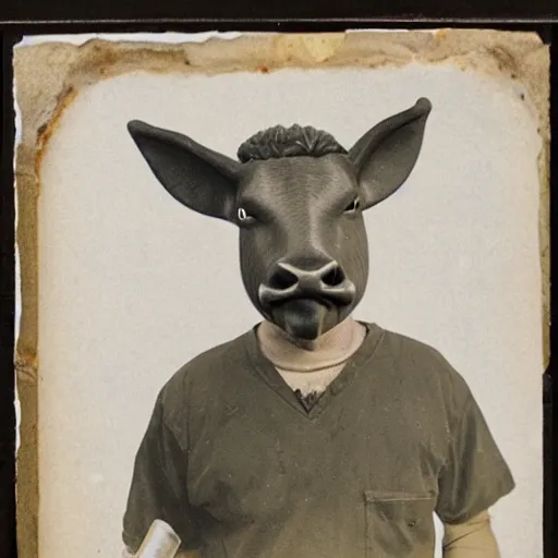 Image similar to inmate with bull head