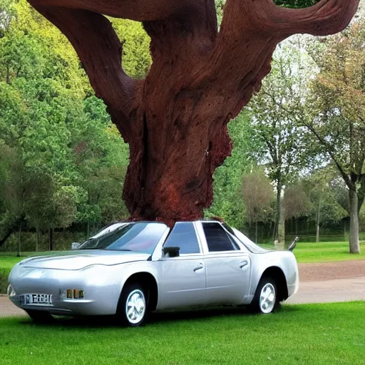 Image similar to a tree in the shape of a car