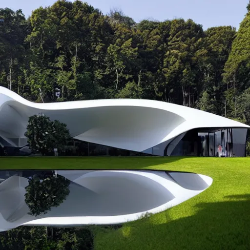 Image similar to house designed by zaha hadid