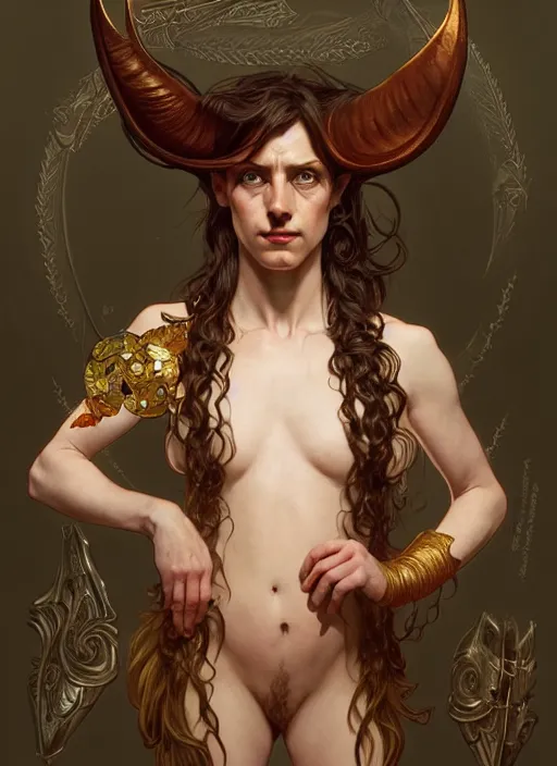 Prompt: portrait of alex horne as a satyr, d & d, fantasy, intricate, elegant, highly detailed, digital painting, artstation, concept art, smooth, sharp focus, illustration, art by artgerm and greg rutkowski and alphonse mucha