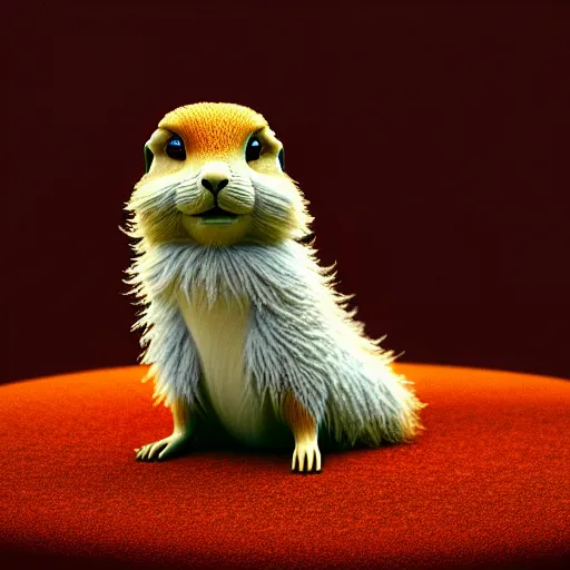 Image similar to fluffy fluffy fluffy prairie dog :: by James Jean, Jeff Koons, Dan McPharlin Daniel Merrian :: ornate, dynamic, particulate, rich colors, intricate, elegant, highly detailed, centered, artstation, smooth, sharp focus, octane render, 3d