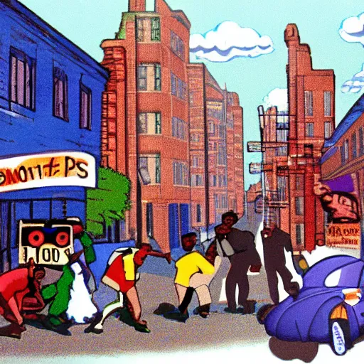 Prompt: Jim Crow in street, ps1, video game, gameplay, retro,