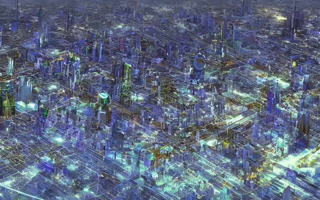 Image similar to prophecy of a techno - spiritual utopian city, perfect future, award winning digital art