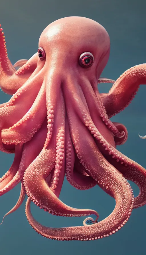 Image similar to A octopus centered-photograph of a pink elephant, film still, dynamic action pose, National Geographic, insane detail, intricate, highly detailed, Zeiss Lens, DSLR photography, smooth, sharp focus, Unreal Engine 5, Octane Render, Redshift, 8K