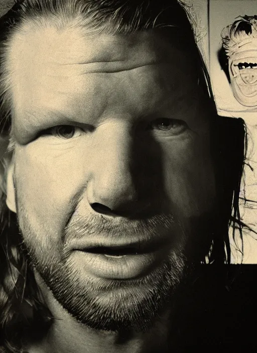 Image similar to a still of aphex twin in the style of David Lynch