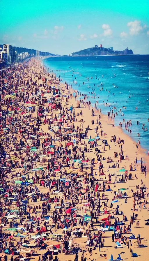 Prompt: instagram photo of a sunny day on copacabana beach