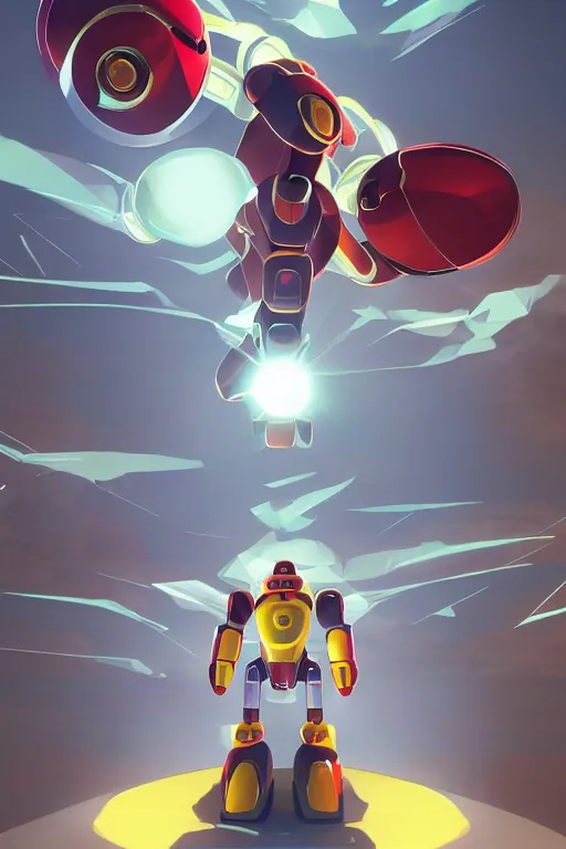 Image similar to metabots medabots medarotto medarot robot minimalist comics, behance hd by jesper ejsing, by rhads, makoto shinkai and lois van baarle, ilya kuvshinov, rossdraws global illumination ray tracing hdr radiating a glowing aura