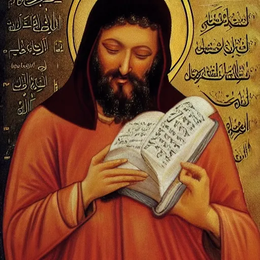 Image similar to god ( christian ) talking to allah.