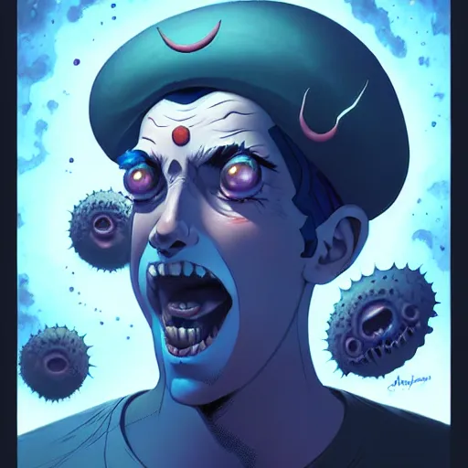 Prompt: an cosmic horror lithograph of jughead, by stanley artgerm lau, wlop, rossdraws, james jean, andrei riabovitchev, marc simonetti, and sakimichan, tranding on artstation