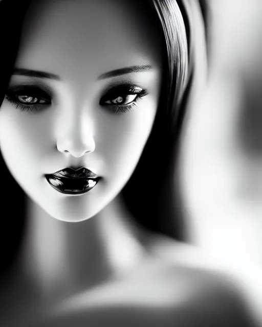 Image similar to black and white dreamy young beautiful female artificial intelligence, cinematic, rim light, bokeh, photo - realistic, elegant, high detail, 8 k, masterpiece, photo taken in 1 9 3 0