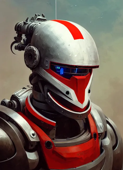 Prompt: a portrait of epic mechanical futuristic war robotic racing helmet with indonesian flag highly detailed, digital painting, concept art, smooth, sharp focus, illustration, art by greg rutkowski