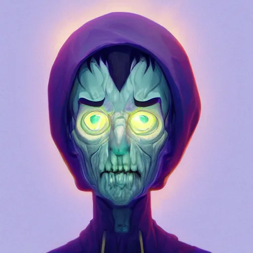 Prompt: portrait of a lich, green smoke leaving his empty eyes, mattepainting concept blizzard pixar maya engine on stylized background splash comics global illumination lighting artstation lois van baarle, ilya kuvshinov, rossdraws