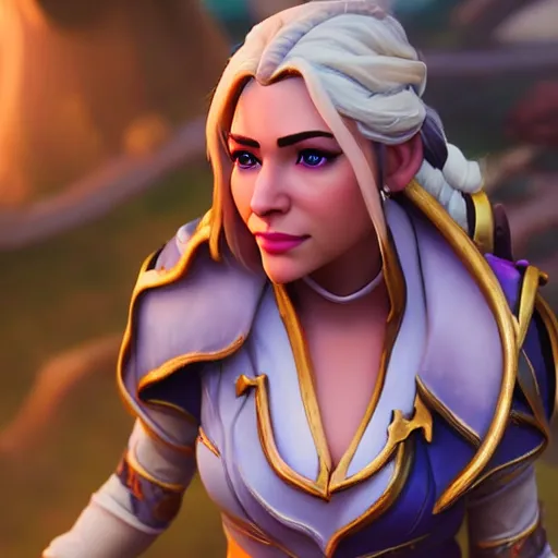 Image similar to realistic still of jaina proudmoore amazing details 8 k beautiful ultra realistic sharp focus cinematic lightening