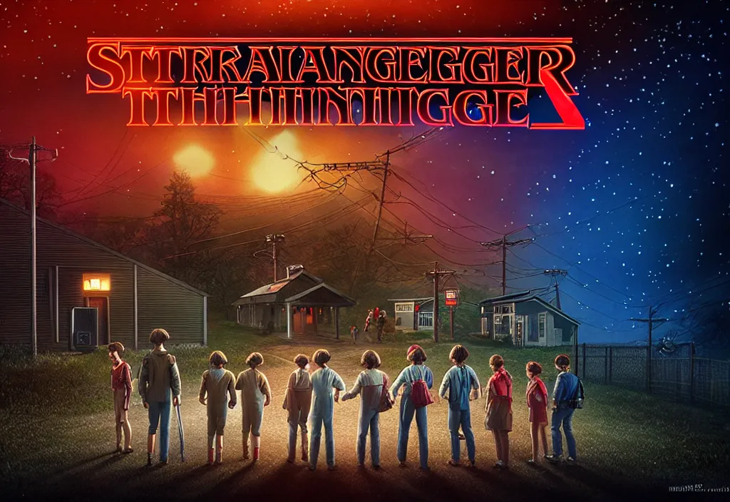 stranger things studio lighting digital art station Stable Diffusion