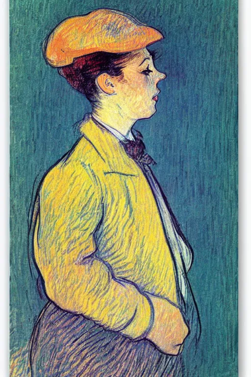 Image similar to a close up portrait a very ordinary person, facing front, by Toulouse-Lautrec, poster, flat color