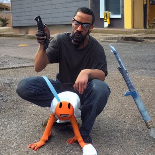 Prompt: ghetto Gordon Freeman, chillin' in the hood