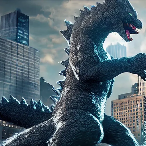 Prompt: A giant kitten fights Godzilla in Manhattan, detailed, 4k