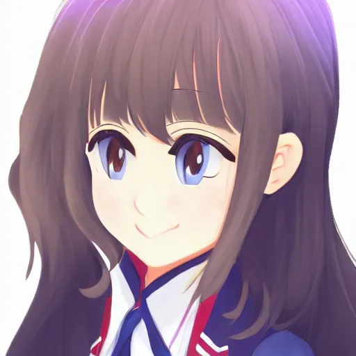 Image similar to character portrait of high school girl by kyoto animation, CLIP STUDIO, trending on pixiv