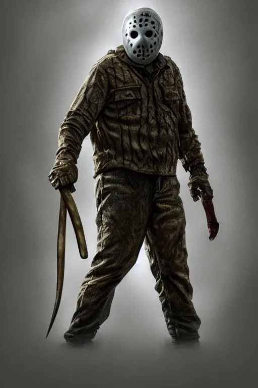 Prompt: jason voorhees, intricate, elegant, highly detailed, digital painting, artstation, concept art, smooth, sharp focus, contemporary fashion shoot, by edward robert hughes, annie leibovitz and steve mccurry, david lazar, jimmy nelsson, hyperrealistic, octane render