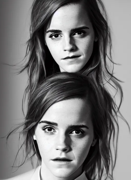 Image similar to Emma Watson for Elle, perfect face, hot summertime, full length shot, XF IQ4, 150MP, 50mm, f/1.4, ISO 200, 1/160s, natural light, Adobe Photoshop, Adobe Lightroom, DxO Photolab, Corel PaintShop Pro, rule of thirds, symmetrical balance, depth layering, polarizing filter, Sense of Depth, AI enhanced