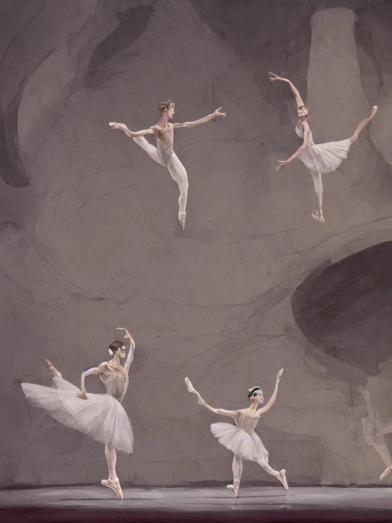 Image similar to ballet at the theater by disney concept artists, blunt borders, rule of thirds