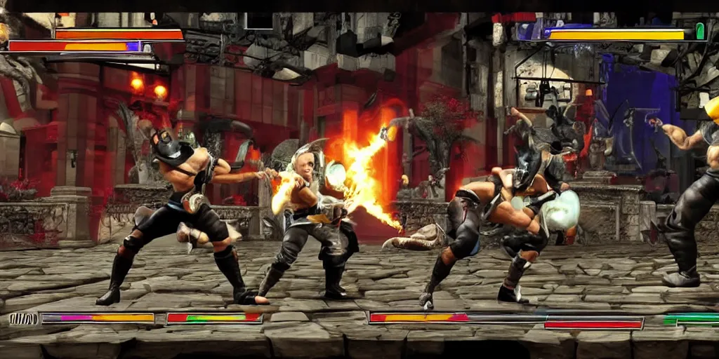 Image similar to mortal kombat match on the pit stage between bing crosby and frank sinatra, 1 6 bit graphics, detailed