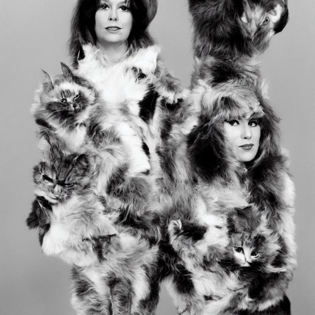 Image similar to 70s cat lady