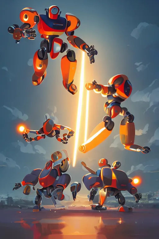 Image similar to metabots medabots medarotto medarot robot minimalist comics, behance hd by jesper ejsing, by rhads, makoto shinkai and lois van baarle, ilya kuvshinov, rossdraws global illumination ray tracing hdr radiating a glowing aura