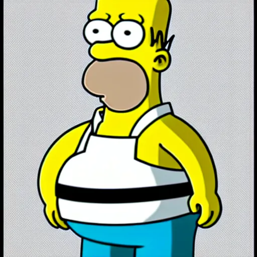 Image similar to homer simpson in a gta v illustration by stephen bliss