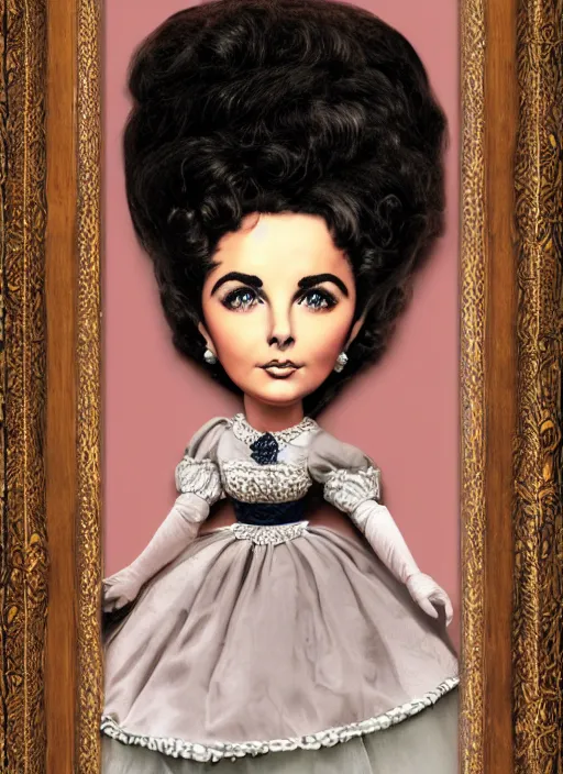 Image similar to elizabeth Taylor as a mark ryden doll, detailed digital art, trending on Artstation