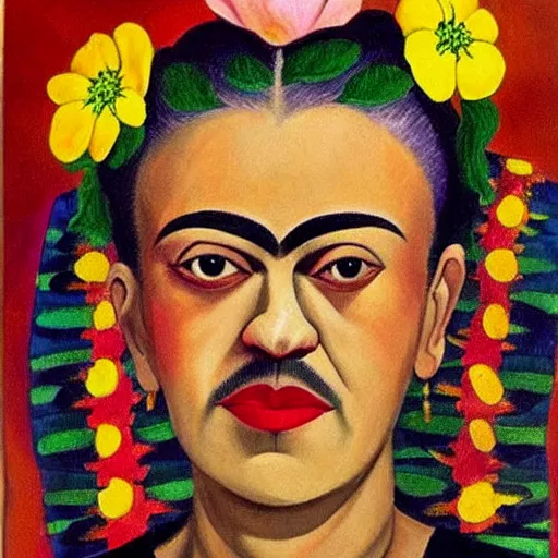 Prompt: friday kahlo painting never seen before vivid