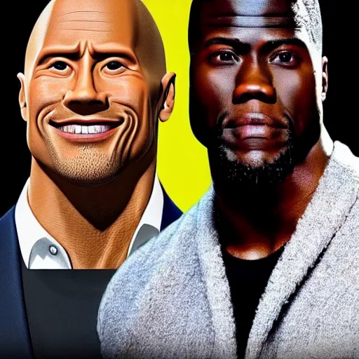 Image similar to dwayne johnson mixed with kevin hart