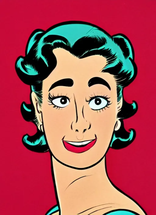 Prompt: closeup profile face portrait of a 1 9 5 0 s girl by dan decarlo, bob clampett, bill ward, max fleischer