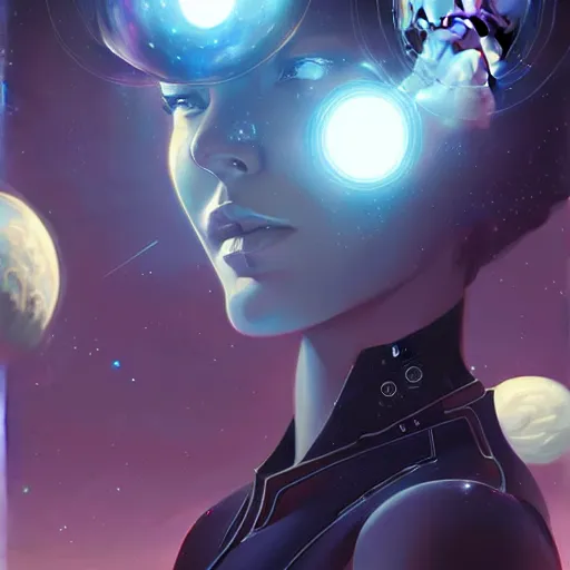 Image similar to beautiful painting fully automated luxury space communism, by charlie bowater, ross tran, artgerm, and makoto shinkai, detailed, inked, western comic book art