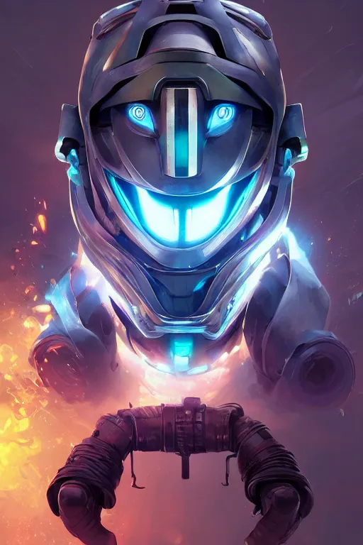 Image similar to epic mask helmet robot ninja portrait stylized as fornite style game design fanart by concept artist gervasio canda, behance hd by jesper ejsing, by rhads, makoto shinkai and lois van baarle, ilya kuvshinov, rossdraws global illumination radiating a glowing aura global illumination ray tracing hdr render in unreal engine 5