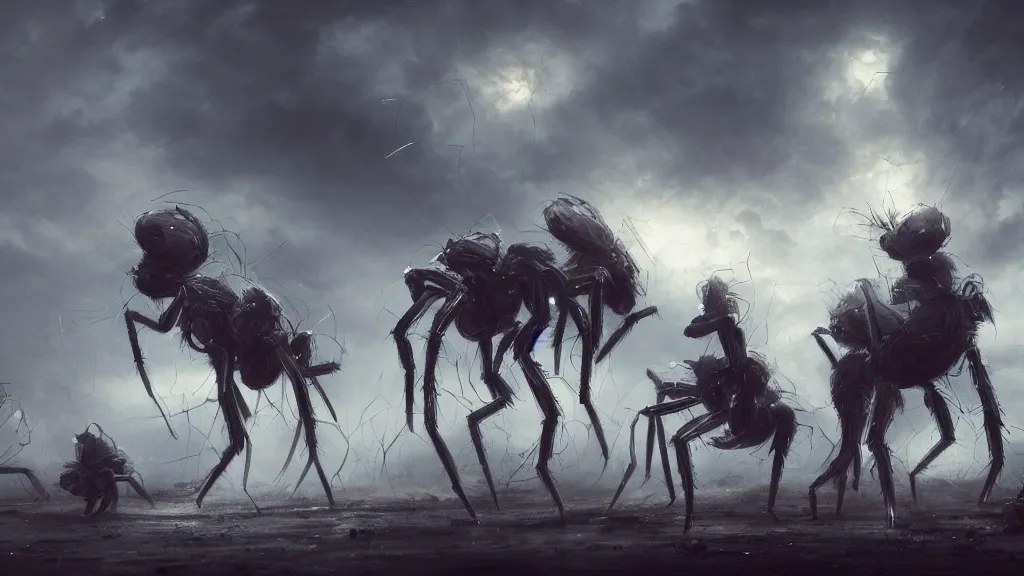 Prompt: my little ponies as giant spiders. andreas achenbach, artgerm, mikko lagerstedt, zack snyder 3 8 4 0 x 2 1 6 0