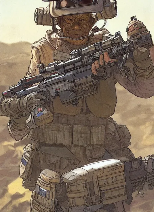 Prompt: apex legends eisenhower. concept art by james gurney and mœbius.