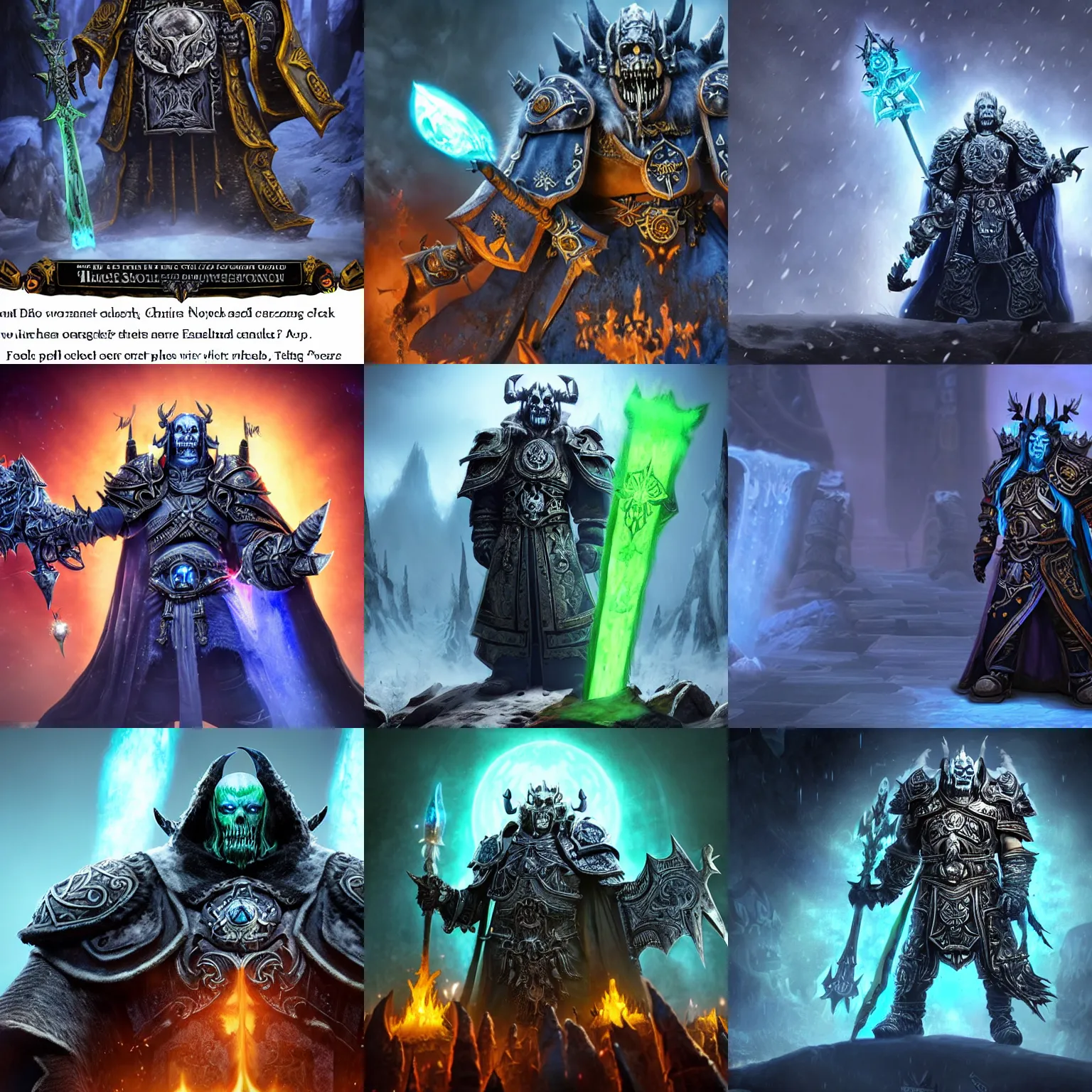 Prompt: the lich king giving a ted talk, warcraft