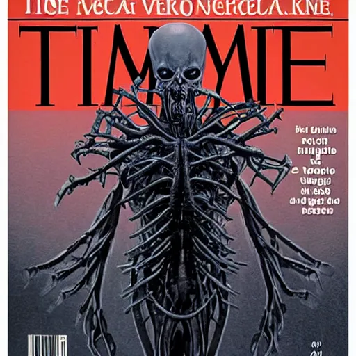 Image similar to Time Magazine cover of Vecna from StrangerThings Series