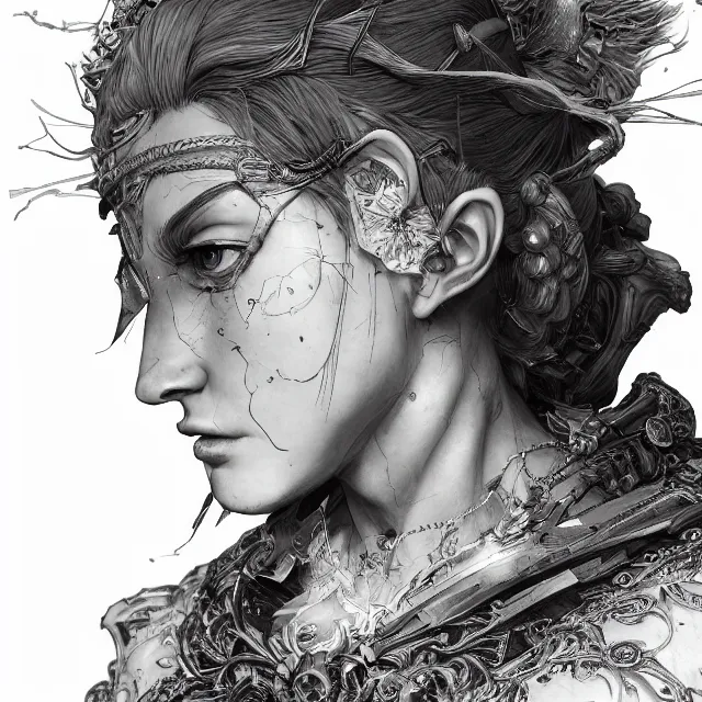 Prompt: the portrait of neutral evil fallen female knight vagabond as absurdly beautiful, gorgeous, elegant, sophisticated, woman, an ultrafine hyperdetailed illustration by kim jung gi, irakli nadar, intricate linework, bright colors, octopath traveler, final fantasy, unreal engine 5 highly rendered, global illumination, radiant light, detailed and intricate environment