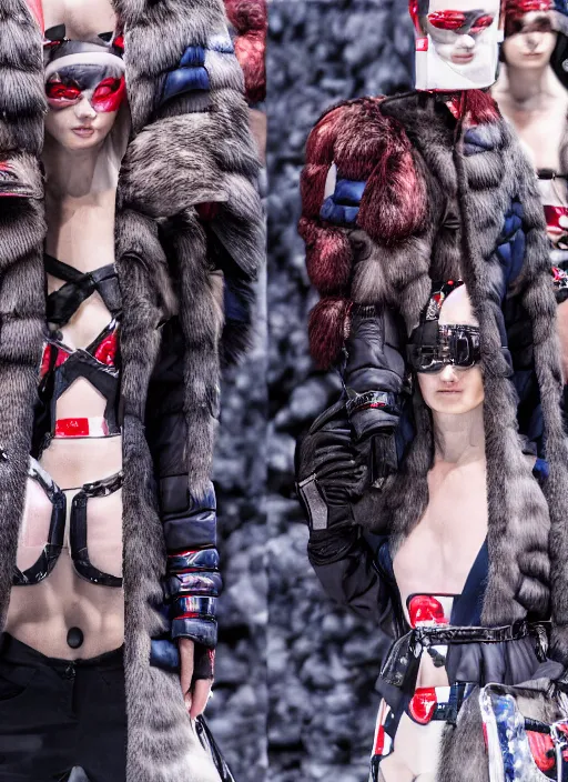 Prompt: hyperrealistic and heavy detailed moncler runway show of x - men, leica sl 2 5 0 mm, vivid color, high quality, high textured, real life